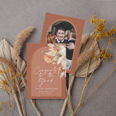 卒業写真アーチterracotta pampas植物学 招待状