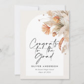 卒業写真アーチterracotta pampas植物学 招待状 (正面)