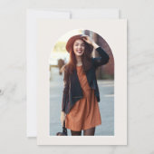 卒業写真アーチterracotta pampas植物学 招待状 (裏面)