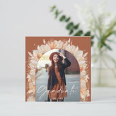 卒業写真アーチterracotta pampas植物学 招待状 (スタンド正面)