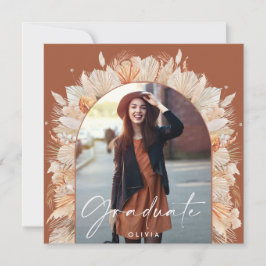卒業写真アーチterracotta pampas植物学 招待状