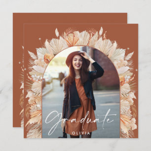 卒業写真アーチterracotta pampas植物学 招待状