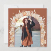 卒業写真アーチterracotta pampas植物学 招待状 (裏面)