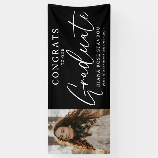 卒業写真エレガントおめでとう卒業生 横断幕 (縦)