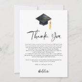 卒業写真エレガントとキャップイラストレーション サンキューカード (正面)