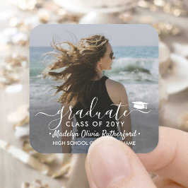 卒業写真エレガントと白書学年 スクエアシール