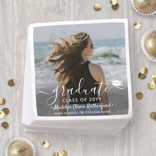 卒業写真エレガントと白書学年 スタンダードカクテルナプキン