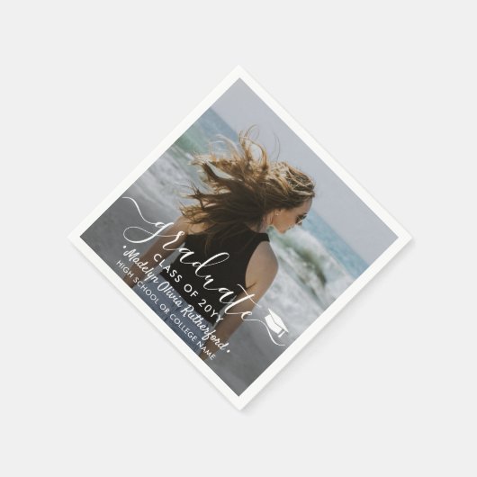 卒業写真エレガントと白書学年 スタンダードカクテルナプキン (角)