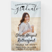 卒業写真エレガントと黒字通学年 横断幕 (縦)