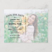 卒業写真エレガントのスクリプト日付の保存 ポストカード (裏面)