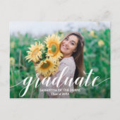 卒業写真エレガントのスクリプト日付の保存 ポストカード (正面)