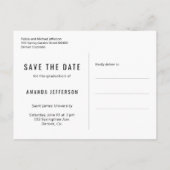 卒業写真エレガントの日付を保存する 案内ポストカード (裏面)