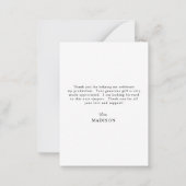 卒業写真エレガントスクリプト ノートカード (裏面)