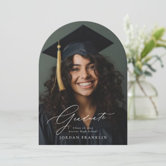 卒業写真エレガント卒業発表 招待状 (スタンド正面)