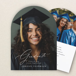 卒業写真エレガント卒業発表 招待状