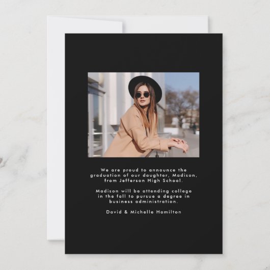 卒業写真エレガント卒業 案内状 (裏面)