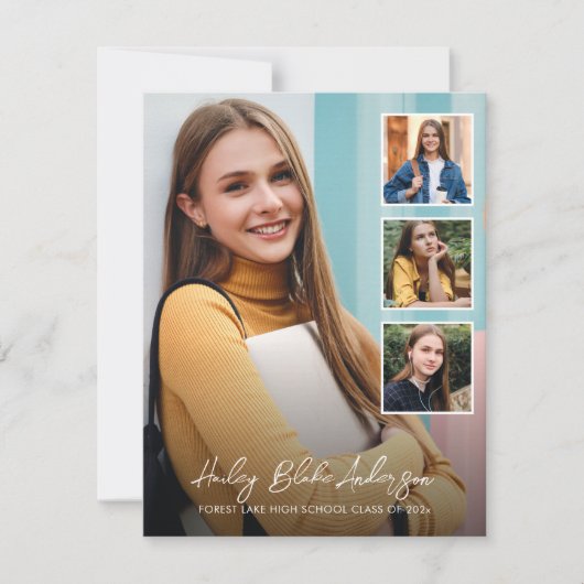 卒業写真エレガント発表 ノートカード (正面)