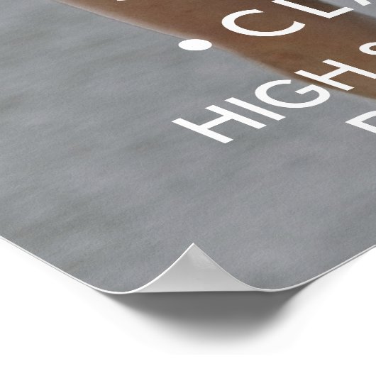 卒業写真エレガント白モダン書 ポスター (角)