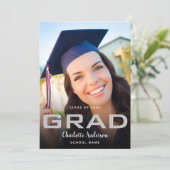 卒業写真エレガント白黒モダン 案内状 (スタンド正面)