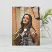 卒業写真エレガント白黒卒業 案内状 (スタンド正面)