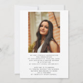 卒業写真エレガント白黒卒業 案内状 (裏面)