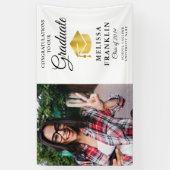 卒業写真エレガント金ゴールドキャップ卒業 横断幕 (縦)