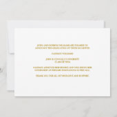 卒業写真エレガント金ゴールドタイポグラフィ卒業 案内状 (裏面)