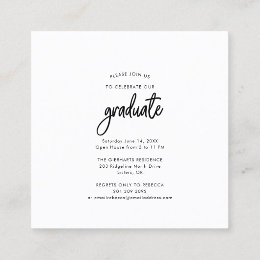 卒業写真オープンハウス2024卒業パーティーカード スクエア名刺 (裏面)