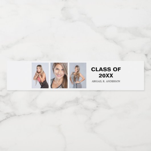 卒業写真カスタム水瓶ラベル ペットボトルラベル (シングルラベル)