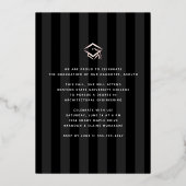 卒業写真ガーリースクリプト黒実在バラ金ゴールド 箔招待状 (裏面)