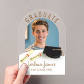 卒業写真キャップ&スクロール卒業 アクリル招待状 (インサイチュ (ポータブル))