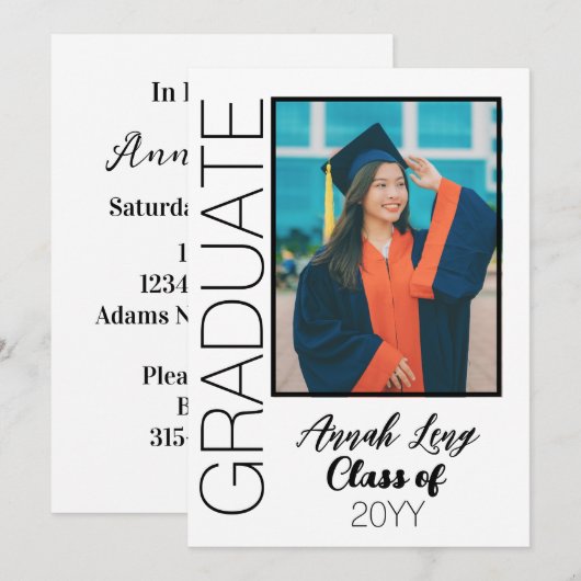 卒業写真クラスオブ 招待状 (正面/裏面)