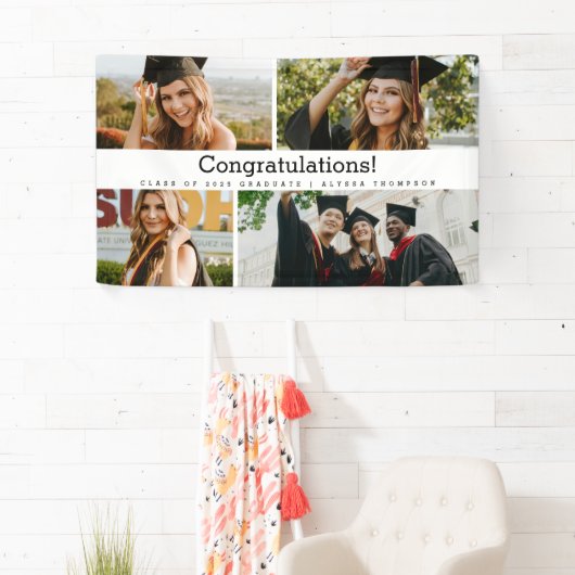 卒業写真クラス年おめでとうございますカスタム。 横断幕 (インサイチュ)