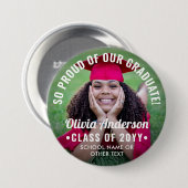 卒業写真クラス年モダン文字オーバーレイ 缶バッジ (正面&裏面)