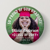 卒業写真クラス年モダン文字オーバーレイ 缶バッジ (正面)