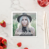 卒業写真クラス20XXおめでとうございますカスタム スタンダードカクテルナプキン (インサイチュ)