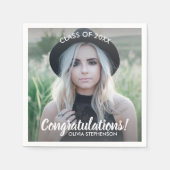 卒業写真クラス20XXおめでとうございますカスタム スタンダードカクテルナプキン (正面)