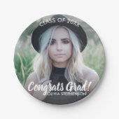 卒業写真クラス20XXおめでとうございますカスタム ペーパープレート (正面)