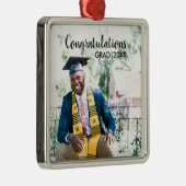 卒業写真クラス20XXモダンタイポグラフィ メタルオーナメント (右)