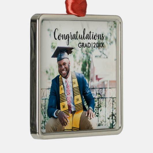 卒業写真クラス20XXモダンタイポグラフィ メタルオーナメント (右)