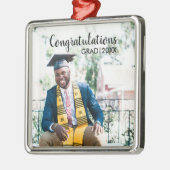 卒業写真クラス20XXモダンタイポグラフィ メタルオーナメント (左)