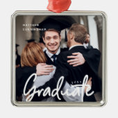 卒業写真クリスマスホリデースクリプモダント メタルオーナメント (正面)