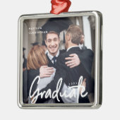 卒業写真クリスマスホリデースクリプモダント メタルオーナメント (左)