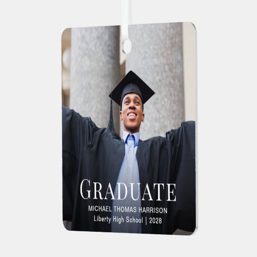 卒業写真クリスマス メタルオーナメント (正面左)