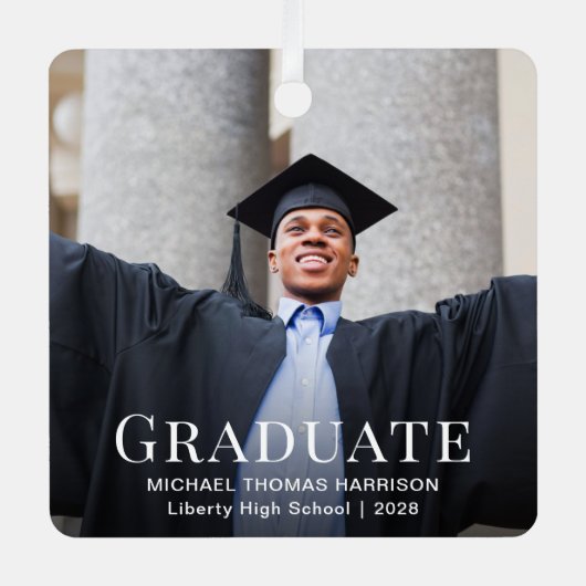 卒業写真クリスマス メタルオーナメント (正面)