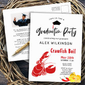 卒業写真クロウフィッシュ煮沸パーティの招待状 ポストカード