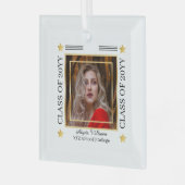 卒業写真グラッドキャップスクール | 年の記念 ガラスオーナメント (正面左)