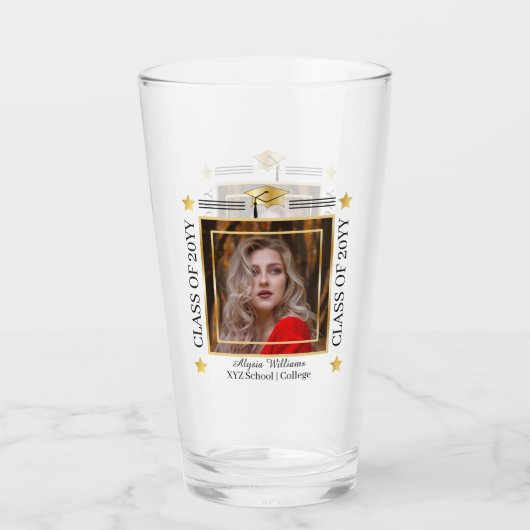 卒業写真グラッドキャップスクール | 年の記念 タンブラーグラス (裏面)