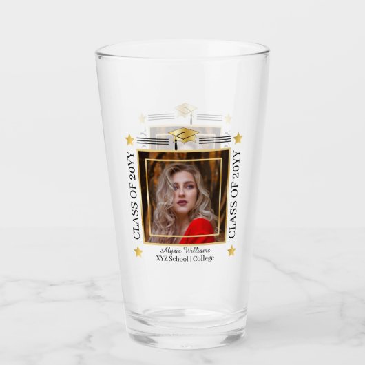 卒業写真グラッドキャップスクール | 年の記念 タンブラーグラス (正面)