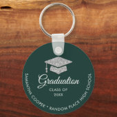 卒業写真グリーン2024キープサケ任意の色 キーホルダー (正面)